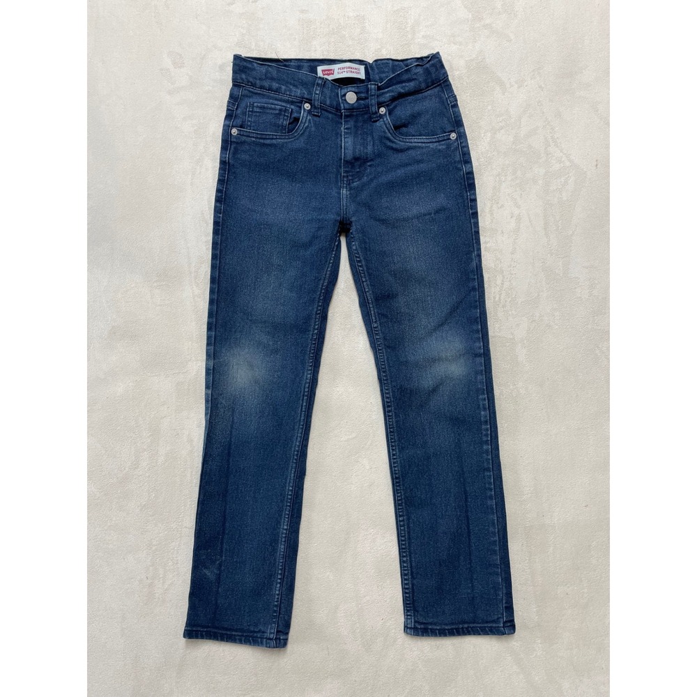 Levis Boys Performance 514 Straight Leg Jeans Dark Wash Denim Size 12 Reg